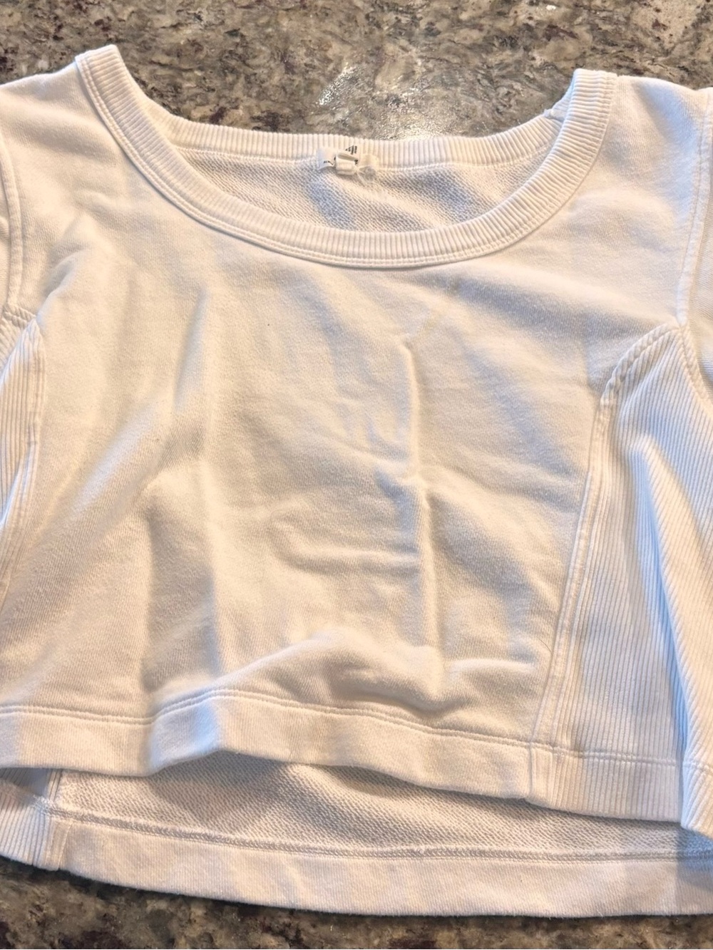 Aerie seams right White Puff Sleeve cropped top
